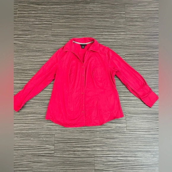 Lane Bryant pink cotton button down shirt size 18 - Picture 1 of 7